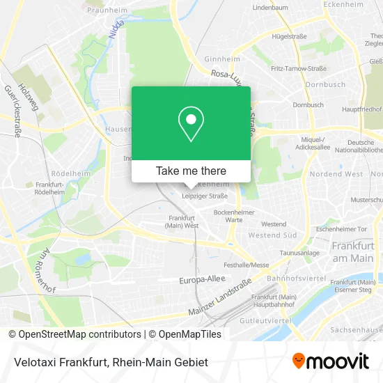 Карта Velotaxi Frankfurt