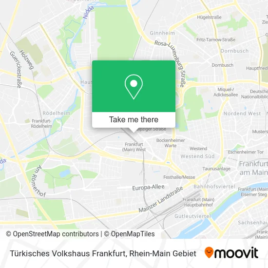 Türkisches Volkshaus Frankfurt map