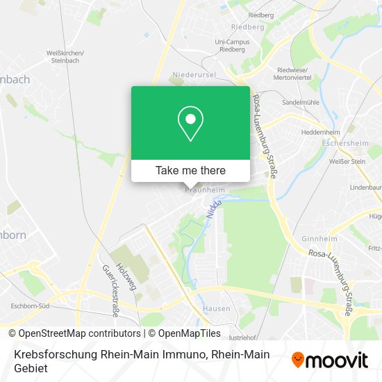 Карта Krebsforschung Rhein-Main Immuno