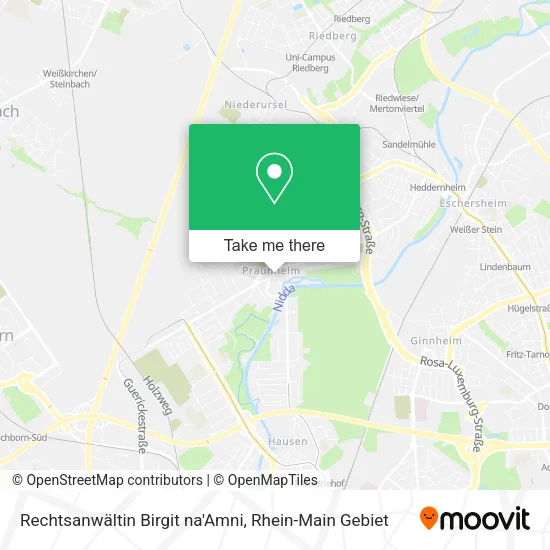 Карта Rechtsanwältin Birgit na'Amni