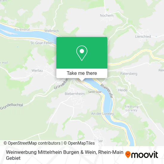 Карта Weinwerbung Mittelrhein Burgen & Wein