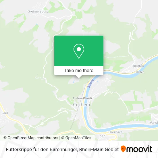 Карта Futterkrippe für den Bärenhunger