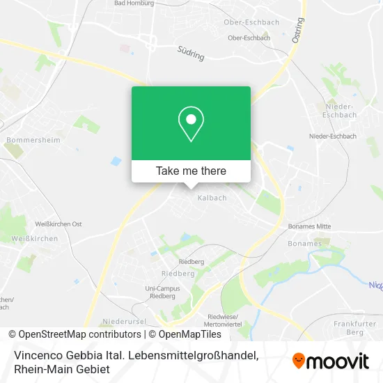 Карта Vincenco Gebbia Ital. Lebensmittelgroßhandel