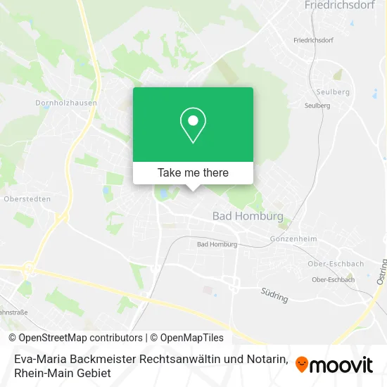 Карта Eva-Maria Backmeister Rechtsanwältin und Notarin