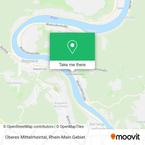 Карта Oberes Mittelrheintal