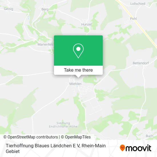 Карта Tierhoffnung Blaues Ländchen E V