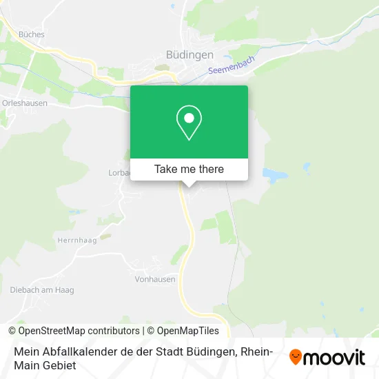 Карта Mein Abfallkalender de der Stadt Büdingen