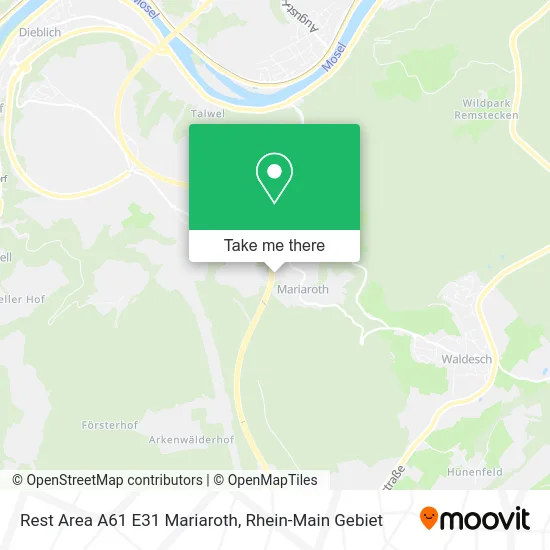 Карта Rest Area A61 E31 Mariaroth