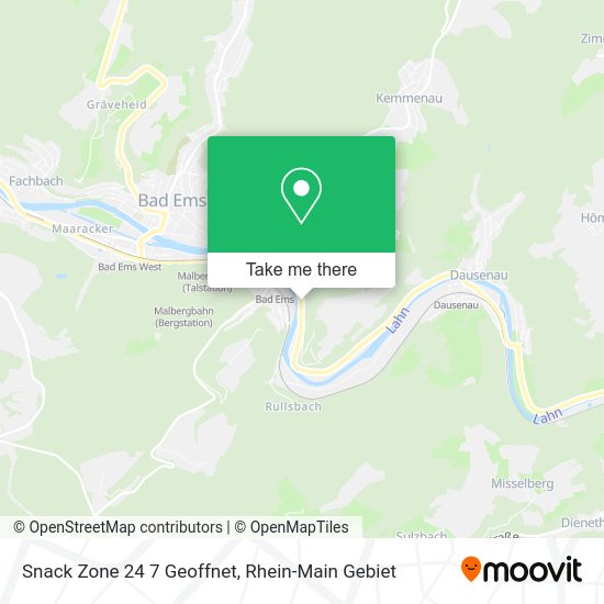 Карта Snack Zone 24 7 Geoffnet