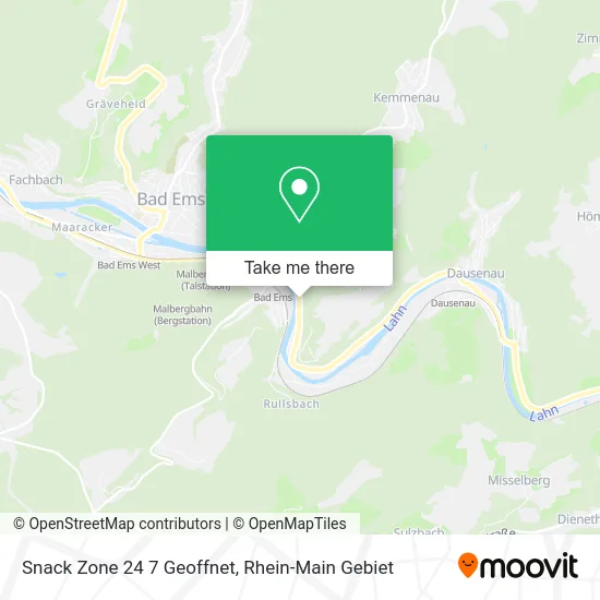 Карта Snack Zone 24 7 Geoffnet