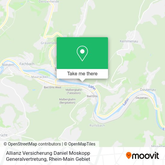 Карта Allianz Versicherung Daniel Moskopp Generalvertretung