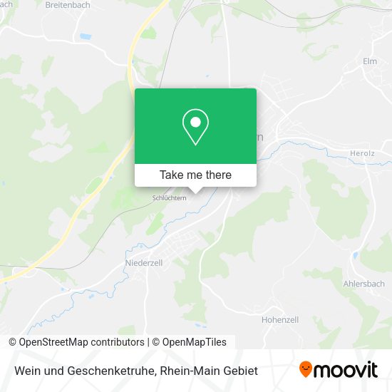 Карта Wein und Geschenketruhe