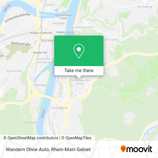 Карта Wandern Ohne Auto