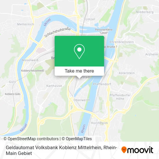 Карта Geldautomat Volksbank Koblenz Mittelrhein