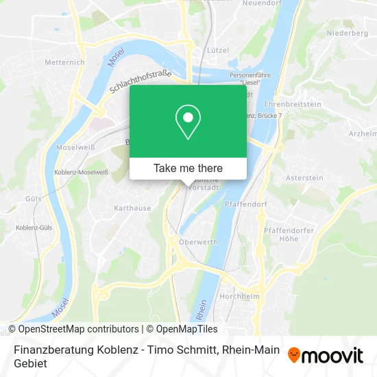 Карта Finanzberatung Koblenz - Timo Schmitt