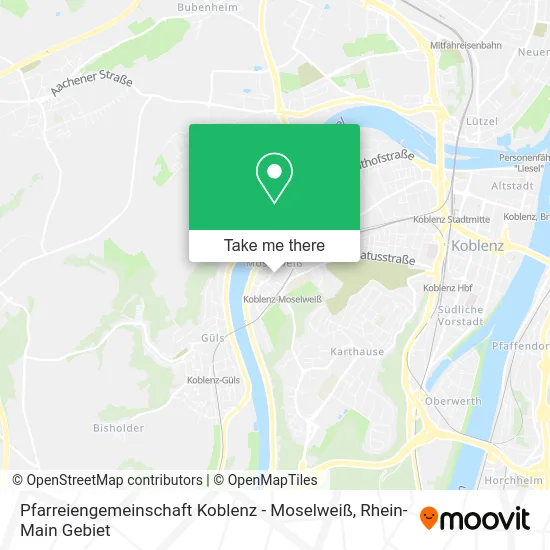 Карта Pfarreiengemeinschaft Koblenz - Moselweiß