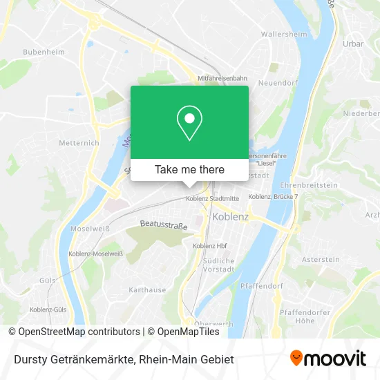 Карта Dursty Getränkemärkte