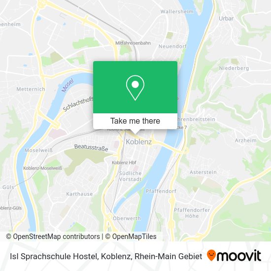Карта Isl Sprachschule Hostel, Koblenz