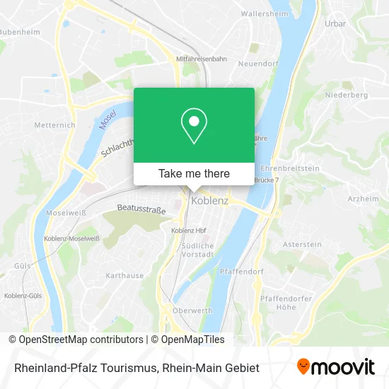 Карта Rheinland-Pfalz Tourismus