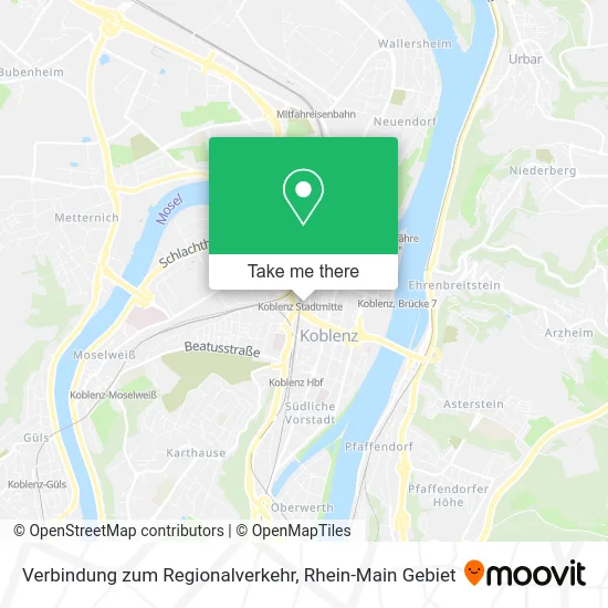 Карта Verbindung zum Regionalverkehr