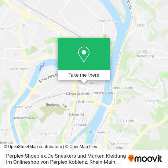 Карта Perplex-Shoeplex.De Sneakers und Marken Kleidung im Onlineshop von Perplex Koblenz