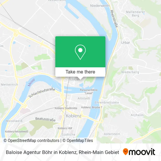 Карта Baloise Agentur Böhr in Koblenz