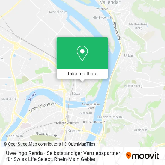 Карта Uwe-Ingo Renda - Selbstständiger Vertriebspartner für Swiss Life Select