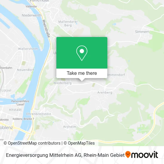 Карта Energieversorgung Mittelrhein AG