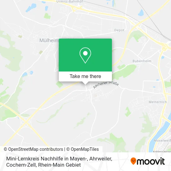 Карта Mini-Lernkreis Nachhilfe in Mayen-, Ahrweiler, Cochem-Zell