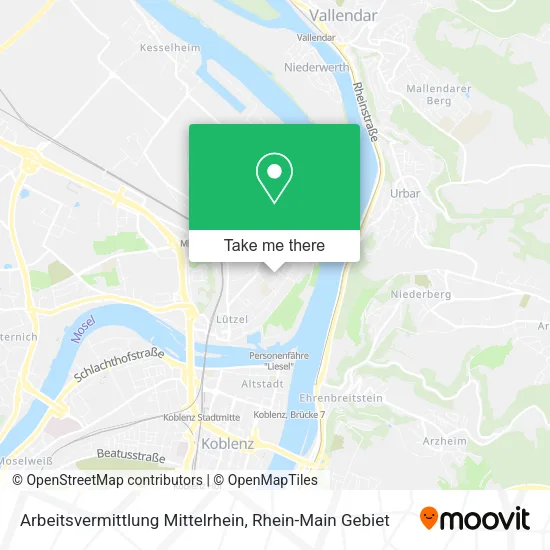 Карта Arbeitsvermittlung Mittelrhein