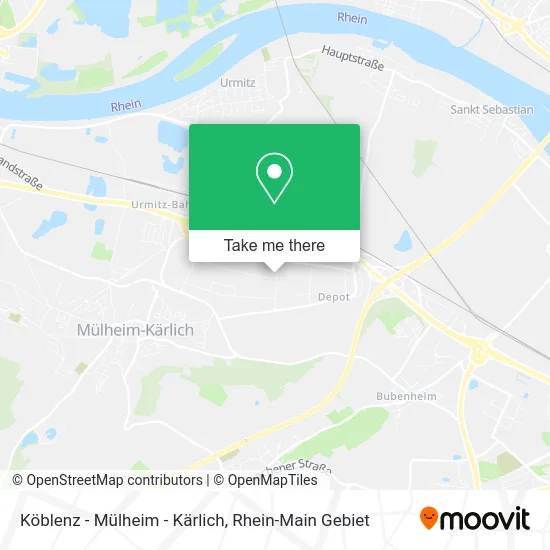 Карта Köblenz - Mülheim - Kärlich