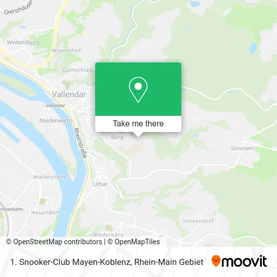 Карта 1. Snooker-Club Mayen-Koblenz