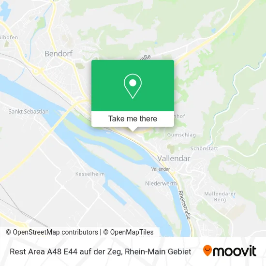 Карта Rest Area A48 E44 auf der Zeg