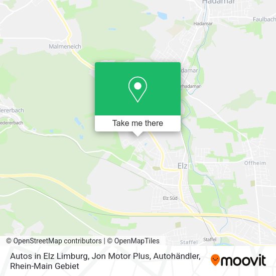 Карта Autos in Elz Limburg, Jon Motor Plus, Autohändler