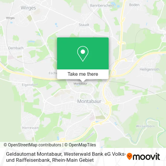 Карта Geldautomat Montabaur, Westerwald Bank eG Volks- und Raiffeisenbank