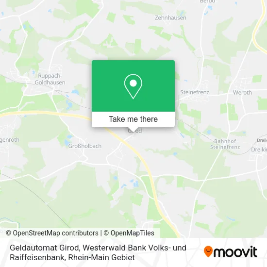 Карта Geldautomat Girod, Westerwald Bank Volks- und Raiffeisenbank