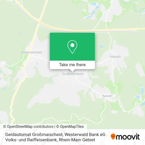 Карта Geldautomat Großmaischeid, Westerwald Bank eG Volks- und Raiffeisenbank