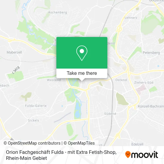 Карта Orion Fachgeschäft Fulda - mit Extra Fetish-Shop