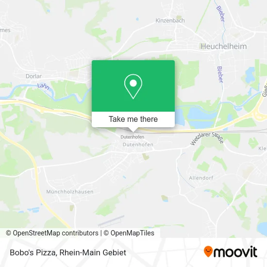 Карта Bobo's Pizza