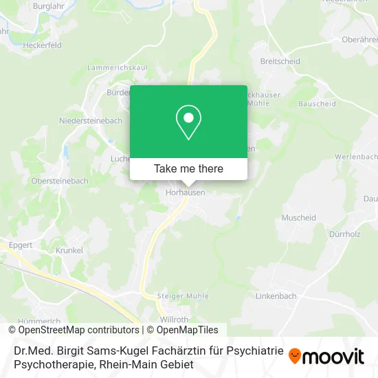 Карта Dr.Med. Birgit Sams-Kugel Fachärztin für Psychiatrie Psychotherapie