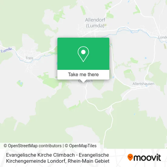 Карта Evangelische Kirche Climbach - Evangelische Kirchengemeinde Londorf