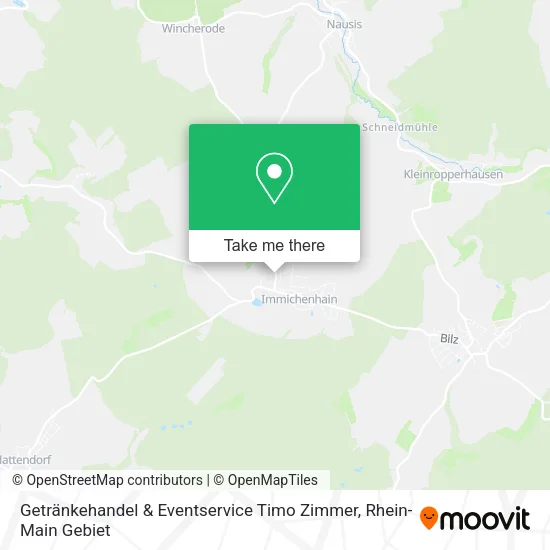 Карта Getränkehandel & Eventservice Timo Zimmer