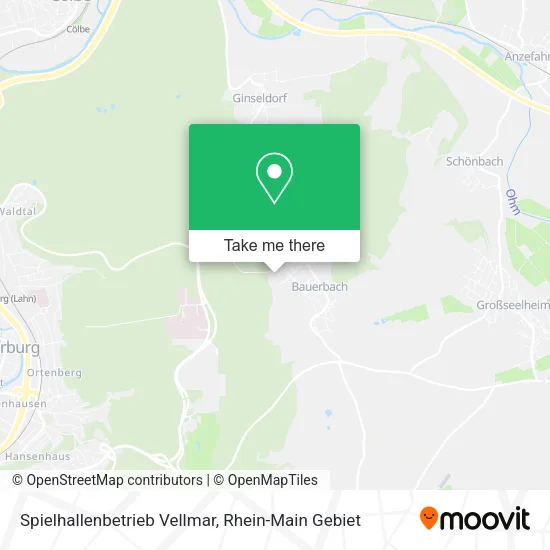 Карта Spielhallenbetrieb Vellmar