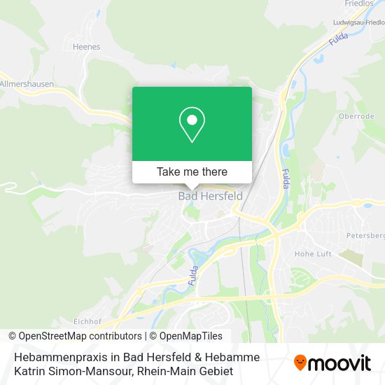 Карта Hebammenpraxis in Bad Hersfeld & Hebamme Katrin Simon-Mansour
