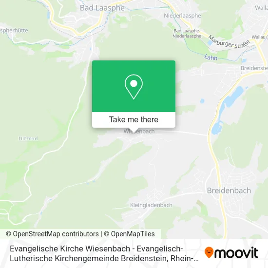 Карта Evangelische Kirche Wiesenbach - Evangelisch-Lutherische Kirchengemeinde Breidenstein