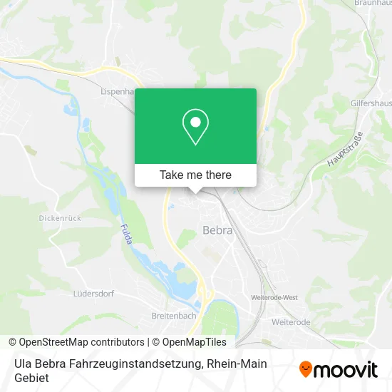 Карта Ula Bebra Fahrzeuginstandsetzung