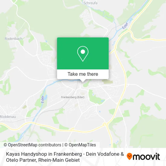Карта Kayas Handyshop in Frankenberg - Dein Vodafone & Otelo Partner