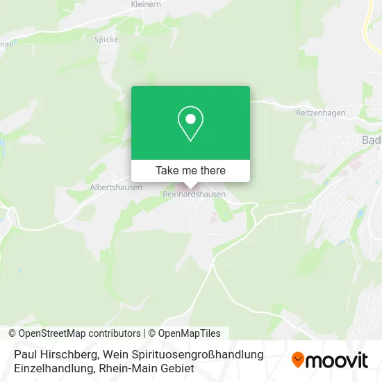 Карта Paul Hirschberg, Wein Spirituosengroßhandlung Einzelhandlung