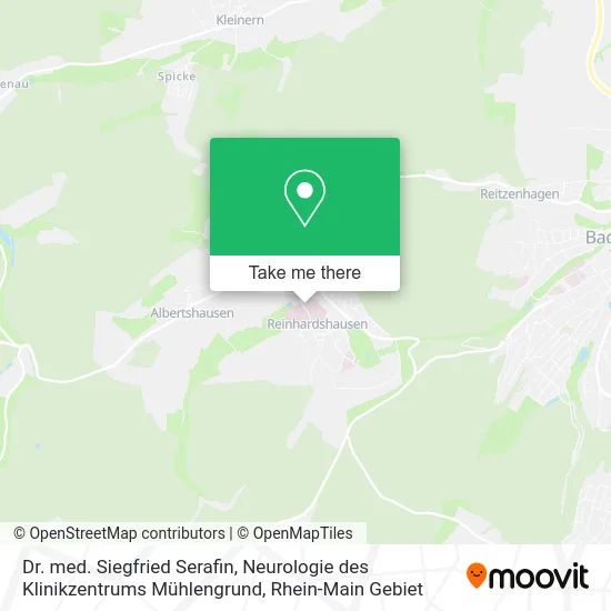 Карта Dr. med. Siegfried Serafin, Neurologie des Klinikzentrums Mühlengrund