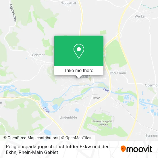 Карта Religionspädagogisch. Institutder Ekkw und der Ekhn